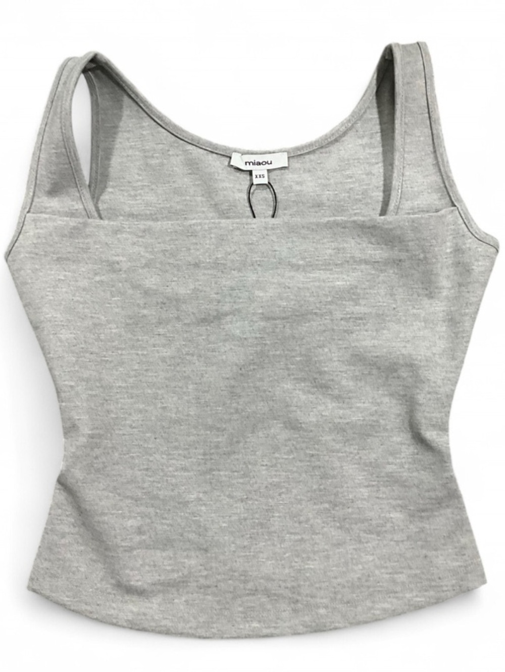 NWT MIAOU Luna Snatch Crop Tank Top Heather Gray Stretch Sculpt Corset Tee XXS - Picture 7 of 12